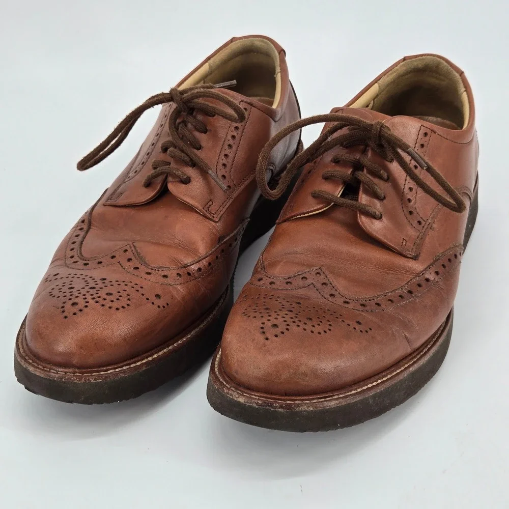 Samuel Hubbard The Tipping Point Wingtip Oxfords Brown Leather Comfort‎ 10M